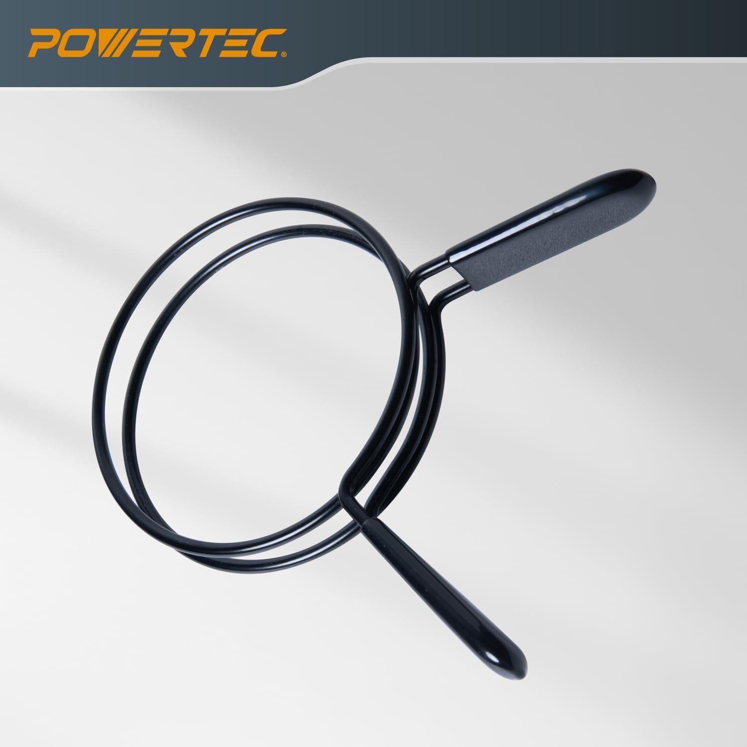 POWERTEC 4-inch double loop hose clamps for collection hoses and dryer vents, made of durable metal for secure fitting.