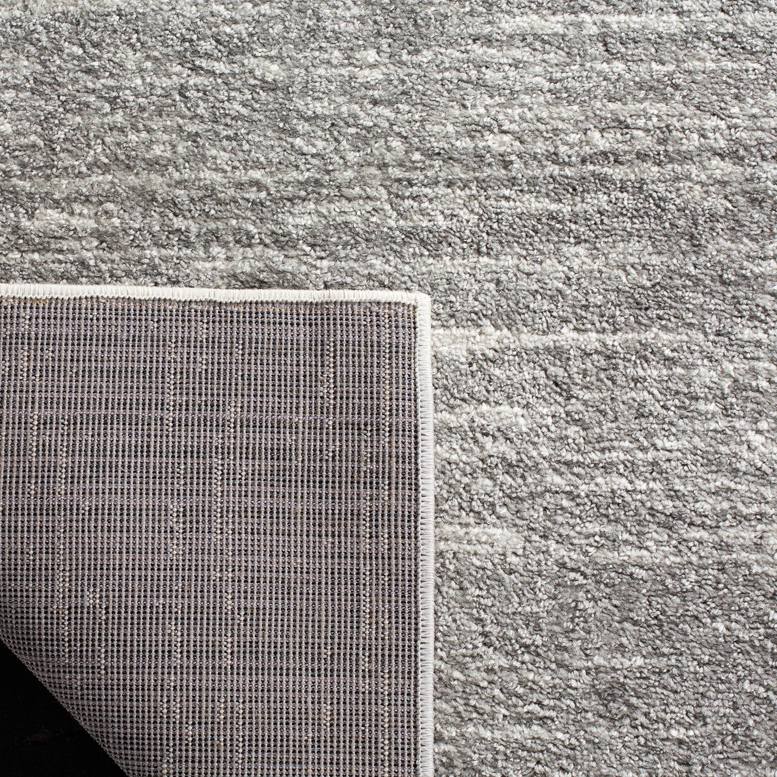 Safavieh Adirondack Collection modern area rug with ivory and silver ombre design, showcasing a soft, stylish square rug.