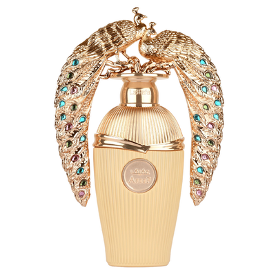 Lattafa Afeef unisex Eau de Parfum spray bottle with floral, fresh, and warm notes, 3.4oz (100ml).