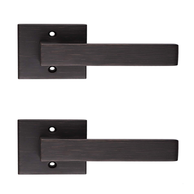 Probrico oil rubbed bronze single side dummy door lever with exposed screws, showing the textured finish and lever handle design.