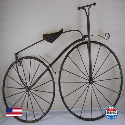 Antique-style brown bicycle wall art featuring the Ud Insideout 25 Iron design, perfect for vintage home decor and wall decoration.