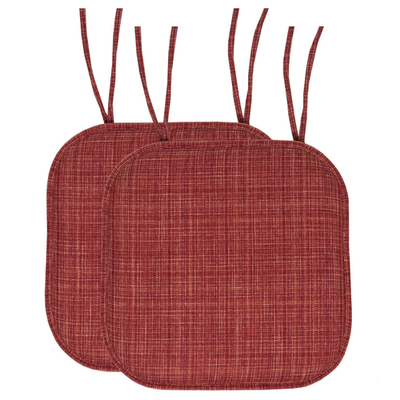 Sweet Home Collection honeycomb pattern chair cushion with memory foam padding and fabric ties for comfortable seating.