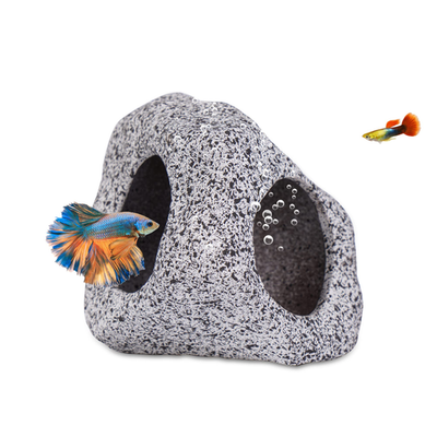 Ameliade Aquarium Decor ceramic cave rock hiding spot for fish tank