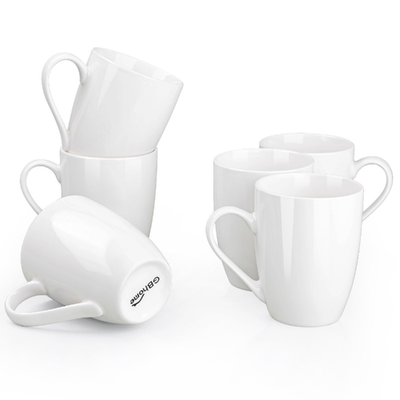 Set of six GBhome 16oz large ceramic coffee mugs with handles, suitable for men, women, and dad.