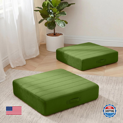 Memorecool square floor pillows for adults and kids, large meditation cushions in a set, soft and comfortable seating option