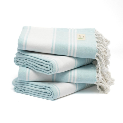Salt Earth beach towels 4-pack cotton Turkish quick dry striped towels with tassels for beach pool and bath