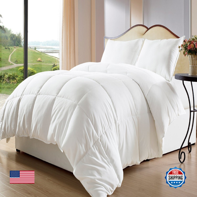 Elegant Comfort white down alternative comforter duvet insert for twin or twin XL beds, soft and plush bedding option.