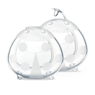 Haakaa Ladybug breast milk collector with soft, wearable nursing cups and ladybug design for discreet breastfeeding and milk collection