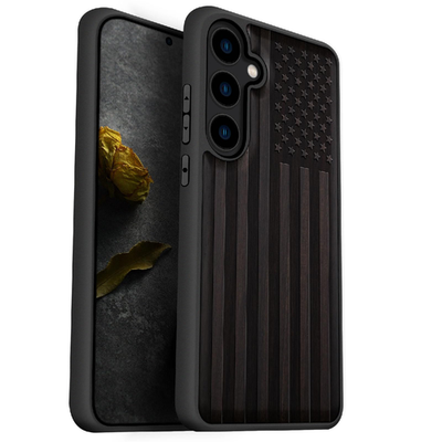 Carveit Wood Case Galaxy S24 Plus with natural wood and black TPU shockproof design