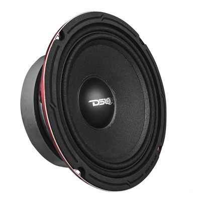DS18 Pro-X6.4M 6.5-inch red aluminum midrange loudspeaker with 500W max power and 250W RMS for car audio systems.