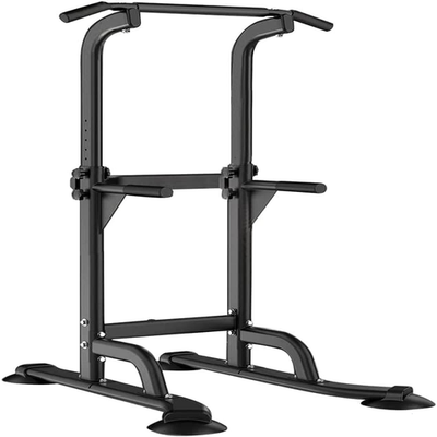 Sogeshome power tower with adjustable height pull-up bar and dip station for strength training and upper body workouts.