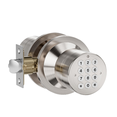 HIDALIFE satin keypad door knob with keyless entry for bedroom, front door, or garage, featuring a modern lock design