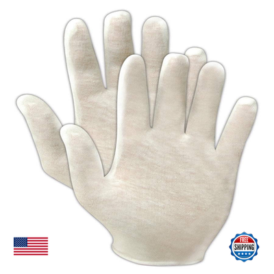 Magid Touchmaster lightweight cotton lisle inspection gloves shown, designed for delicate handling and hand protection.