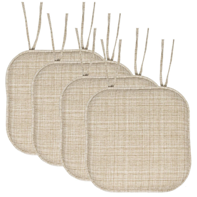 Sweet Home Collection honeycomb pattern chair cushion with memory foam padding and tie attachments for added comfort.