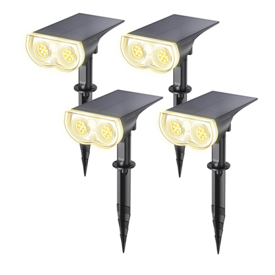 Unbranded Linkind solar outdoor waterproof lights with IP67 rating, dusk-to-dawn solar-powered outdoor lighting system.