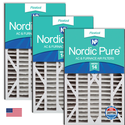 Nordic Pure MERV 14 air filter for Trion Air Bear, 16x25x3 inches, actual size 15 13/16 x 24 5/16 x 3, unbranded.
