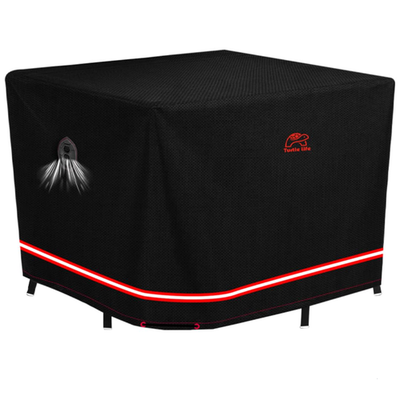 Turtle Life heavy-duty waterproof square patio furniture cover protecting outdoor furniture from weather damage.