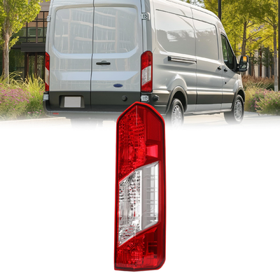 HECASA RH Tail Light for 2015-2024 Ford Transit with red and clear plastic lens, passenger side replacement part