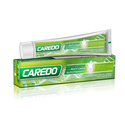 CAREDO toothpaste for gum repair and root canal alternative