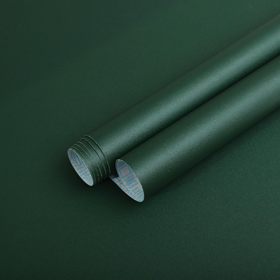HeloHo 394"x15.7" dark green solid matte vinyl peel and stick wallpaper roll