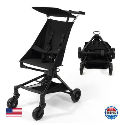 Peekabu lightweight travel stroller for airplane, compact foldable baby stroller weighing 10.5 lbs, suitable for travel and easy to carry.