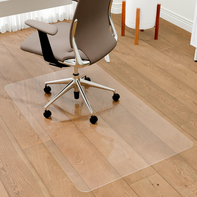 Clear office chair mat for hard floors with easy glide and non-toxic PVC material