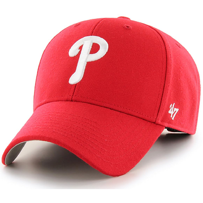 47 Brand Philadelphia Phillies red adjustable cotton baseball cap with primary logo embroidery