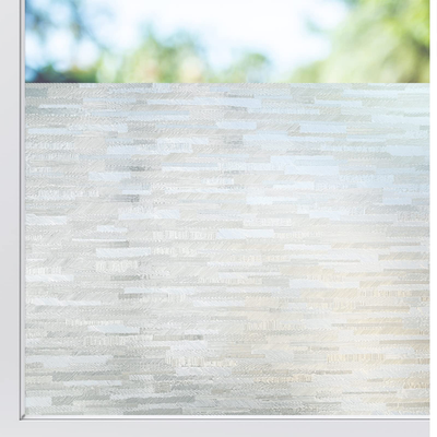 Rabbitgoo frosted glass privacy film with no glue, static cling UV protective window film showing frosted, semi-transparent design.