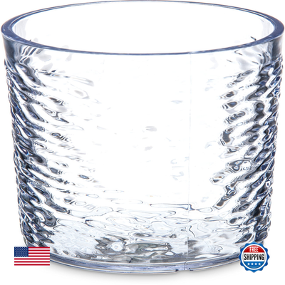 Carlisle FoodService Products Pebble Optic plastic tumbler with textured pebble surface for a durable, stylish drinkware experience.