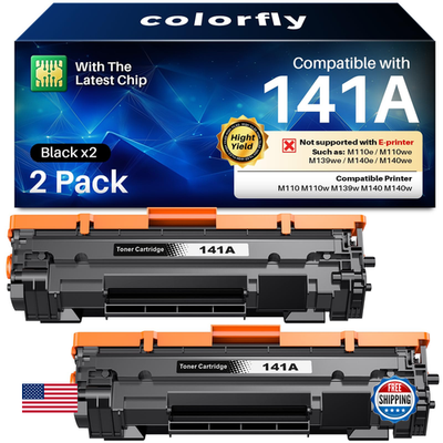 Unbranded Colorfly 141A W1410A toner cartridge chip for HP LaserJet black toner cartridge, compatible with HP 141A cartridges
