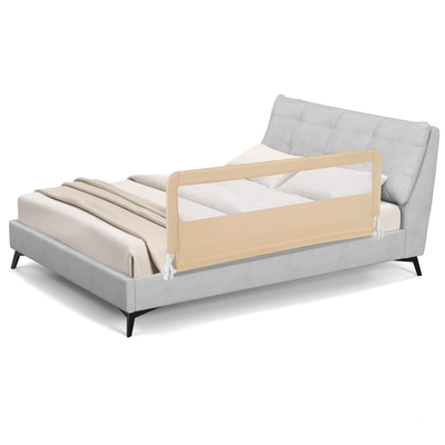 Baby Joy toddler bed rails with swing-down design, 59-inch extra-long bed guard for safety and security during sleep.