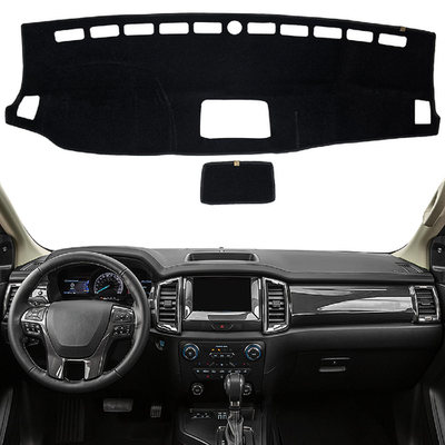 KEYOOG Dash Cover Mat black polyester for Ford Ranger 2019-2022 no HUD with glare reduction and dashboard protection