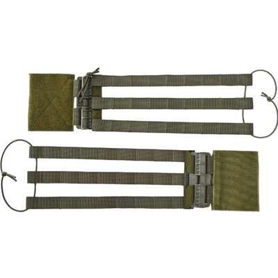 Tactifans 2x MOLLE quick release buckle cummerbund adapter in long green nylon for tactical vests