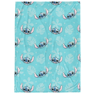 Jay Franco Lilo & Stitch plush fleece throw blanket for kids, featuring cartoon design, 46x60 inches, soft and cozy for kids.