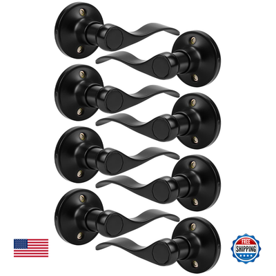 Probrico black dummy door handles set with four pairs of interior lever handles for decorative or non-functional door use.