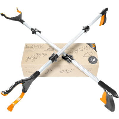 Ezpik grip aid tool grabber with magnets, designed for seniors, featuring a long reach and trash picker functionality.