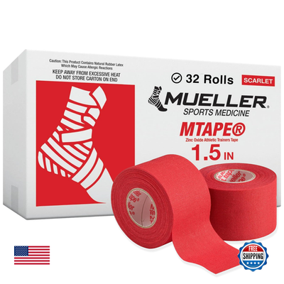 Unbranded Mueller Sports Medicine MTape rolls team pack showing athletic tape rolls in a pack for sports and injury support