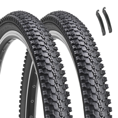 Two Hycline 24-inch mountain bike tires, 24x1.95 inches, folding design, featuring tread pattern for off-road riding.