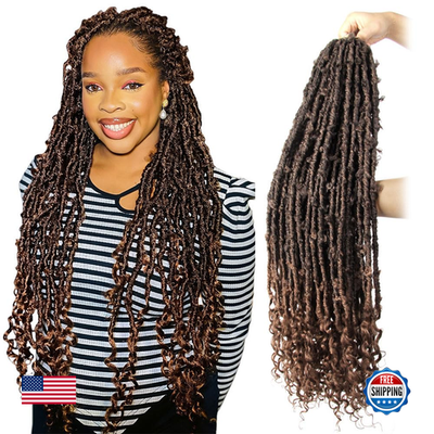 Crochet butterfly locs by Locsbyhand with curly ends, 36 inches long, Boho distressed style, unbranded natural hair extension