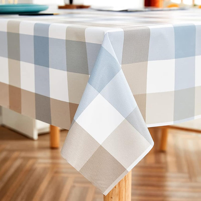 Rectangle vinyl oilcloth tablecloth by Lohascasa, waterproof PVC with wipeable Peva surface, ideal for protecting tables.