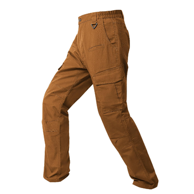 Wantdo Men's Cargo Work Pants in coyote brown with ripstop fabric and multiple pockets for tactical use