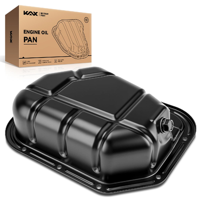 KAX 264-360 engine oil pan for Hyundai Santa Fe 2.7L (2001-2005) and Kia Sportage, showing the metal oil pan with mounting holes.