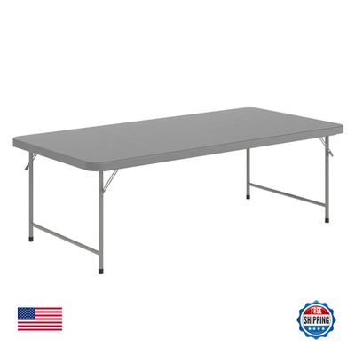 Unbranded Flash Furniture Paige 4.93 classroom activity table for school and home, showing a sturdy rectangular table with metal legs.