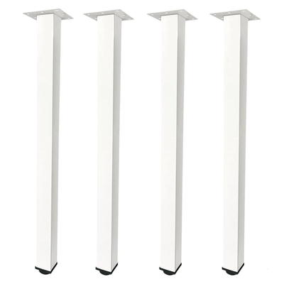 Qlly 28-inch adjustable metal desk legs with square design, ideal for office tables and furniture.
