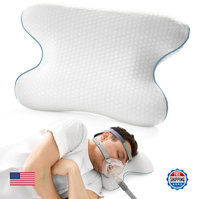 Unbranded Joynox CPAP bed pillow for side and back sleepers, with cervical support and packable design for comfortable sleep.