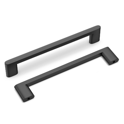 Homdiy 20 Pack matte black metal cabinet pulls with 6-1/4 inch hole center for kitchen drawers