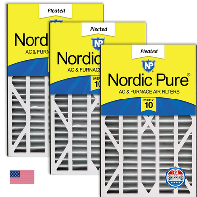 Nordic Pure MERV 10 air filter for Trion Air Bear, 16x25x3 actual size 15 13/16 x 24 5/16, unbranded, high-efficiency HVAC filter
