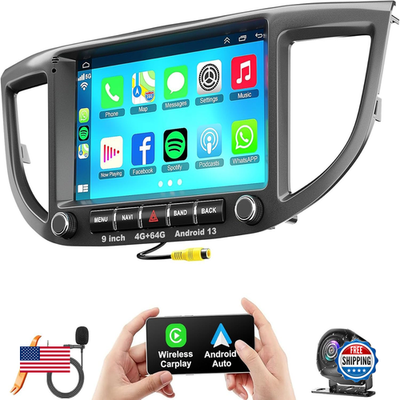 Adapter-Universe 4G64G car radio adapter for Honda CR-V 2012-2016 with a 9-inch display, compatible with 4G and 64G storage.