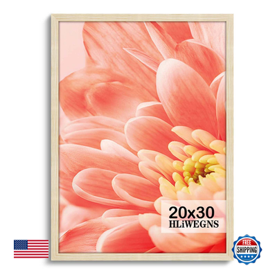 Hliwegns Light Walnut 20x30 rustic woodgrain poster framed in a single wooden frame, showcasing natural textured wood design.