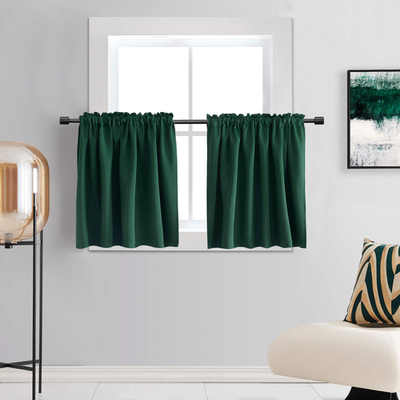 Donren hunter green curtain tiers for small windows, mini blackout curtains with a stylish, functional design.